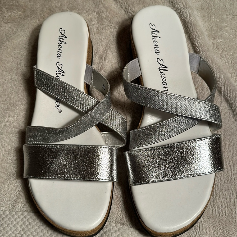 Athena Alexander cork wedge sandals W10 NWOT